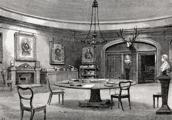 The Literary Saloon at Messers Blackwoods' etablishment, 45, Edinburgh, Scotland, 19th century