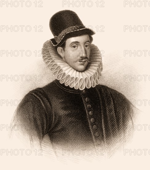 Sir Fulke Greville, 1. Baron Brooke, de jure 13. Baron Latimer und 5. Baron Willoughby de Broke, 1554-1628, ein elisabethanischer Dichter, Dramatiker und Staatsmann