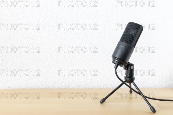 An image of a typical microphone on white background