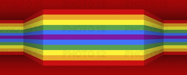 An illustration of a rainbow colors banner background