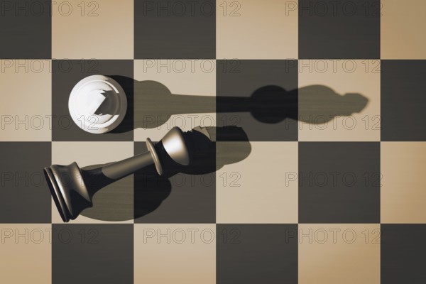 Chess two kings checkmate 3D illustration