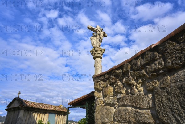 Horreo in Combarro Galician village of Pontevedra Galicia Spain