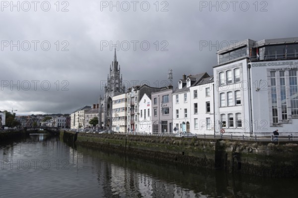 Cork, Ireland, September 9 2021: Urban cityscape of cork city and river lee in Ireland europe, Europe