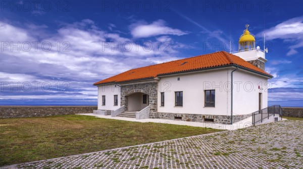 Cabo de Vidio Lighthouse, Cantabrian Sea, Surroundings of the Cabo de Vidio Lighthouse Path, Cudillero, Principado de Asturias, Spain, Europe