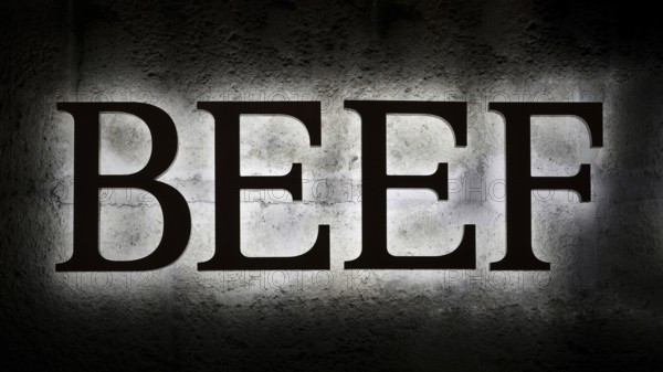 Luminous lettering Beef