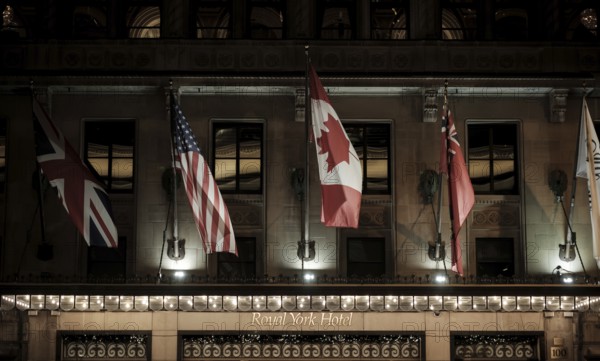 The famed Fairmont Royal York luxury hotel in Toronto, Ontario, Canada, North America