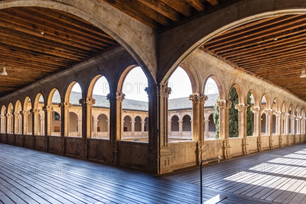 Salamanca, Spain, January 15, 2022: Cloister of The Monastery of San Esteban, Europe