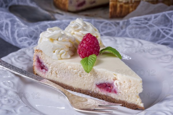 Fresh and delicious raspberry cream pie
