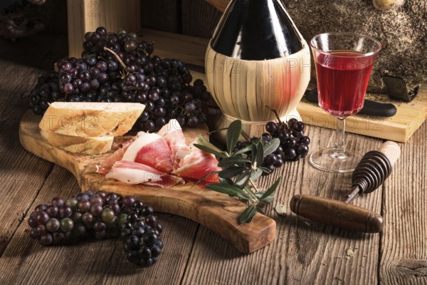 Wine and prosciutto