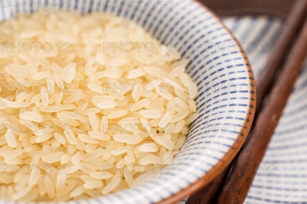Bowl of parboiled risotto rice