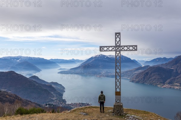 Landscape of Lake Como from Camaggiore Alp in Valsassina