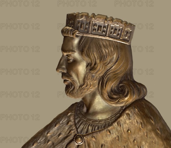 Theuderic I, Thierry I or Theuderich I., c. 487 – 534, the Merovingian king of Metz, Rheims, or Austrasia from 511 to 534, digitally edited after Caqué