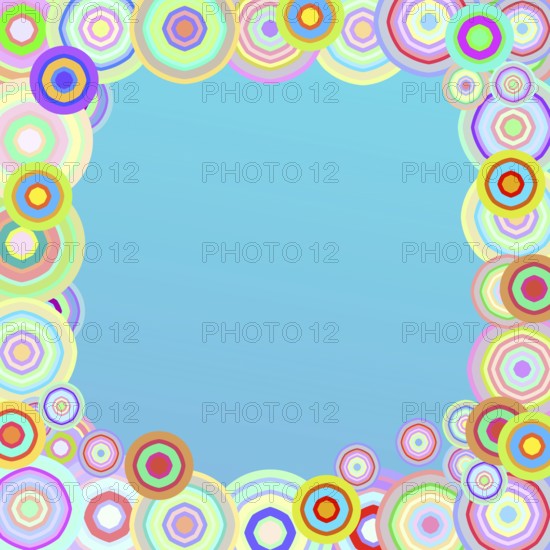Vintage colorful circles background. Style 70s and 80s