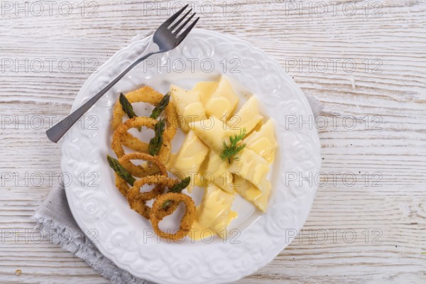Onion ring white potato dumpling