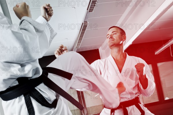 An image of two martial arts masters fighting