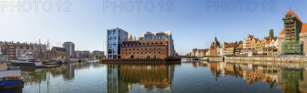Harbor with boats and old architecture in Gdansk, Poland, Europe