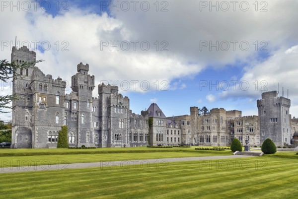 Ashford Castle is a medieval and Victorian castle that has been expanded over the centuries, Ireland, Europe