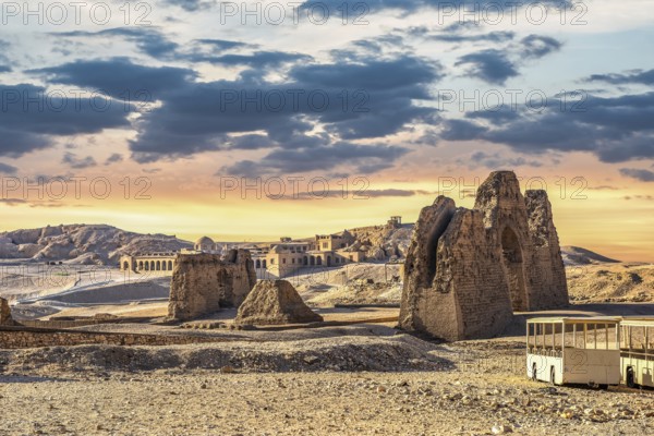 Ancient ruins near Hatshepsut temple in Luxor, Egypt, Africa