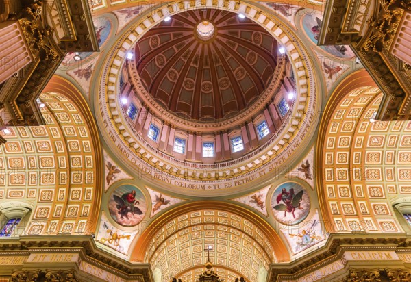 MONTREAL, CANADA, OCTOBER 09, 2016 : interiors and details of Mary queen of the world basilica, october 09, 2016 in Montreal, quebec, Canada, North America