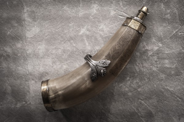 Powder flask, 17th century, Álava Armory Museum, Vitoria, Basque Country, Spain, Europe