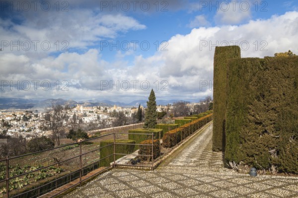 Gardens of La Alhambra in Granada, Spain, Europe