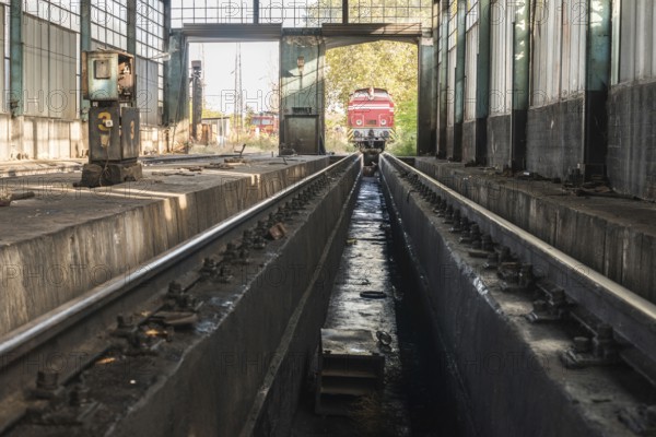 Depot repair trains. Natural light. Bulgaria