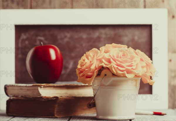 Teachers day still life for greeting card