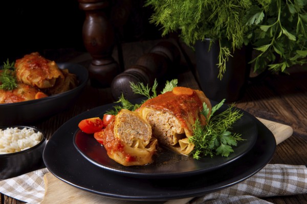 Roast cabbage rolls with rice and minced meat according to grandma's recipe