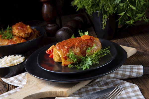 Roast cabbage rolls with rice and minced meat according to grandma's recipe