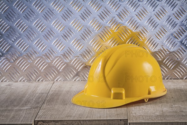 Safety building helmet wooden board fluted metal plate