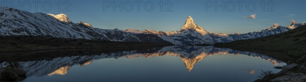 Matterhorn reflection at Stellisee, sunrise