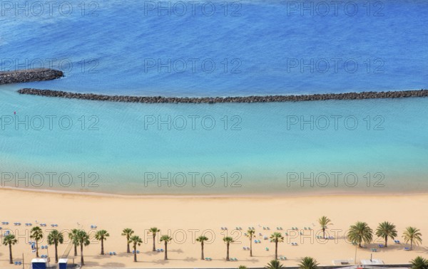 Beach Las Teresitas in Santa cruz de Tenerife north at Canary Islands