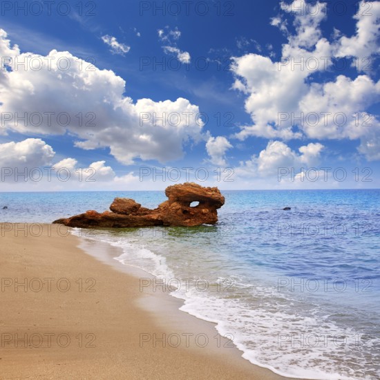 Almeria Mojacar beach in Mediterranean sea of Spain