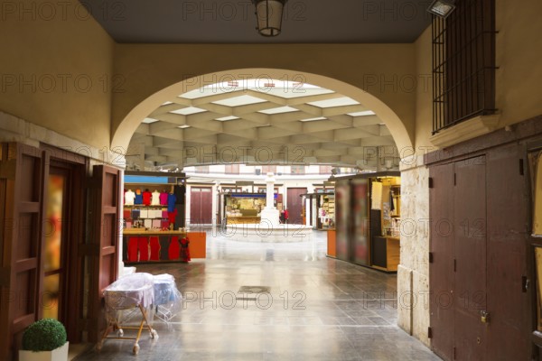 Valencia Plaza Redonda is a round square in old downtown at Spain