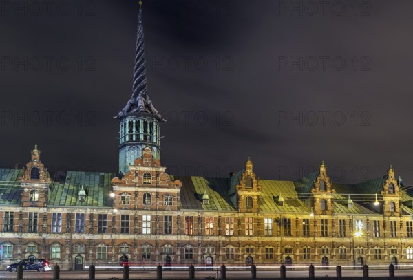 Evening. Borsen is a building in central Copenhagen, Denmark. It was built by Christian IV in 1619 1640 and is the oldest stock exchange in Denmark