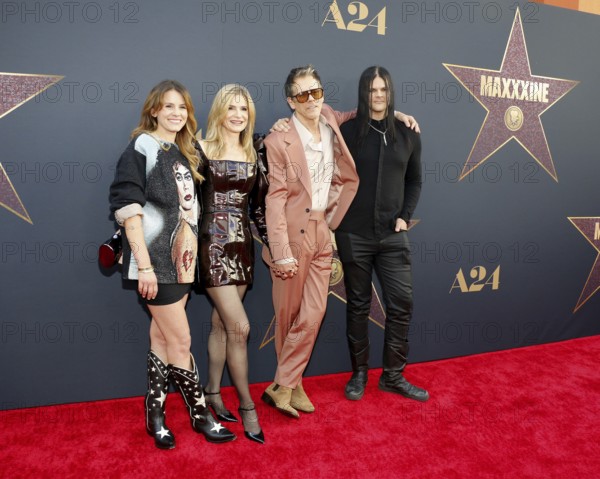 Sosie Bacon, Kyra Sedgwick, Kevin Bacon and Travis Bacon at the Los Angeles premiere of 'MaXXXine' held at the TCL Chinese Theater in Hollywood, USA on June 24, 2024., Hollywood, California, USA, North America