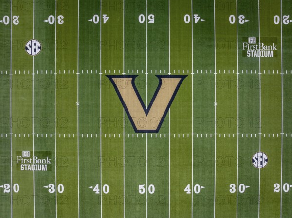 Aerial view of First Bank Stadium on Vanderbilt University campus located in Nashville Tennessee