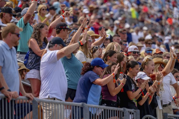 Fans watch all the race action during the Hy-Vee INDYCAR Race Weekend at the Iowa Speedway in Newton, IA, USA, North America