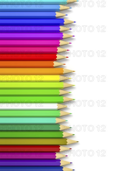 3d rendering of some color pencils with space for your content