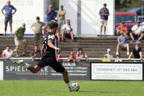 Tevfik Ceylan (FC 08 Villingen) scores from the penalty spot to make it 2-0 in the Football-RL SW 24-25: 6th Sptg: FC 08 Villingen vs Eintracht Frankfurt U21, Villingen-Schwenningen, Germany / Germany