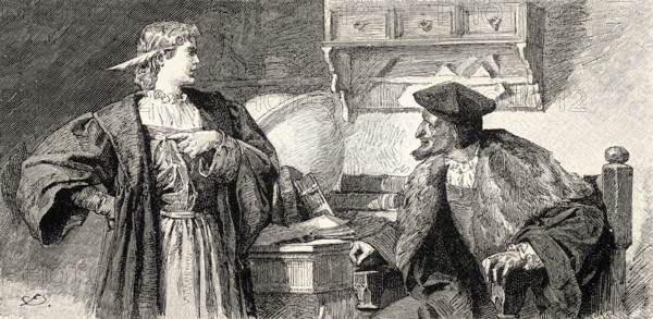 Mephistopheles with Baccalaureus, second act, Faust II, by Johann Wolfgang von Goethe
