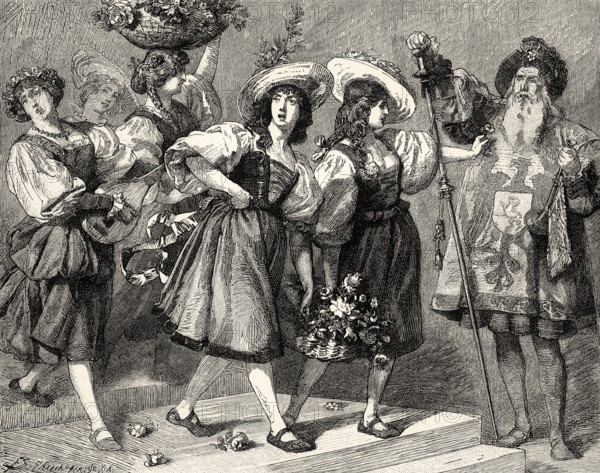 Garden-Girls of Florence, Florentine carnival, accompanied by mandolins, Faust II, first act, by Johann Wolfgang von Goethe