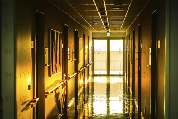 Corridor that evening sunshine is plugged. Shooting Location: Chofu, Tokyo