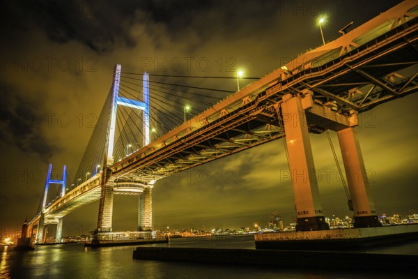 Night of Yokohama Bay Bridge (taken from Daikokufuto). Shooting Location: Yokohama-city kanagawa prefecture