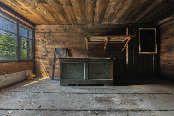 A room in a house built around 1750 that has since been demolished. Menznau, Lucerne, Switzerland, Europe