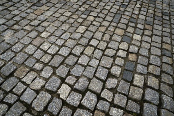 Granite cobblestone pavement in Germany street outdoor