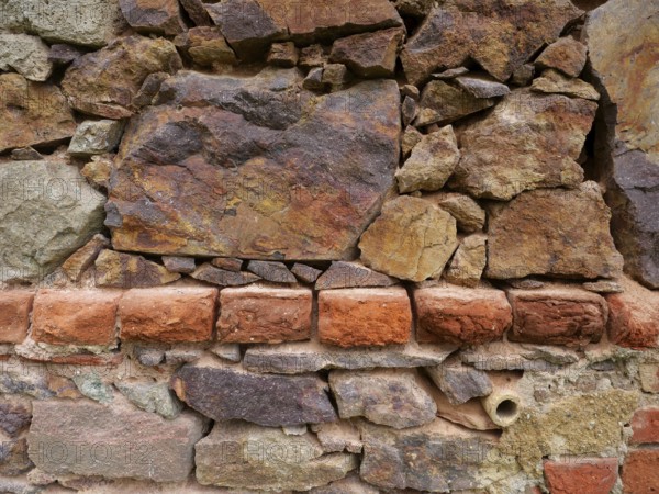 Freestyle: fieldstone, porphyry and brick, textured background structure, rustic stone background
