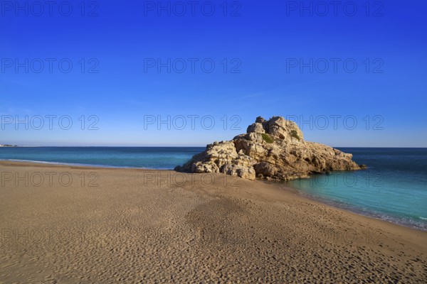 Playa Illot del Torn Hospitalet del Infant beach in Costa dorada of Tarragona Catalonia L'ametlla