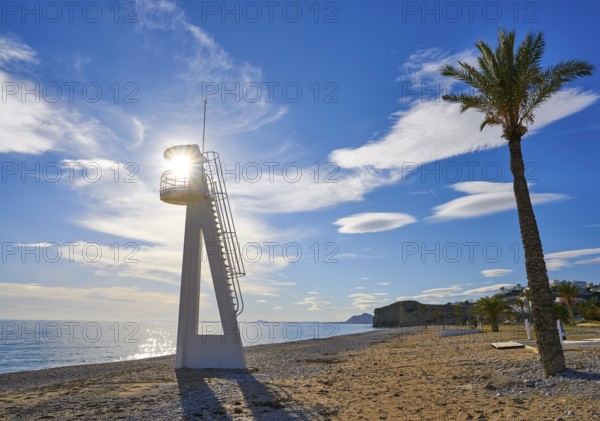 Paradis or Paraiso beach playa in Vila Joiosa of Alicante of Spain also Villajoyosa of Costa Blanca