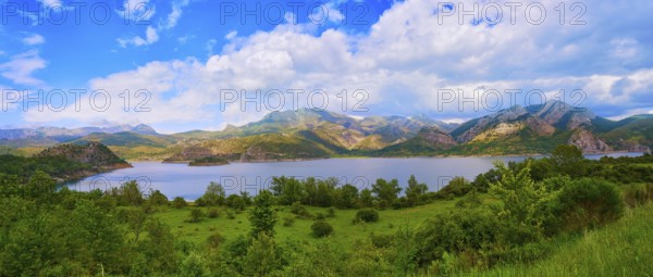 Barrios de Luna reservoin in Irede at Leon province of Spain